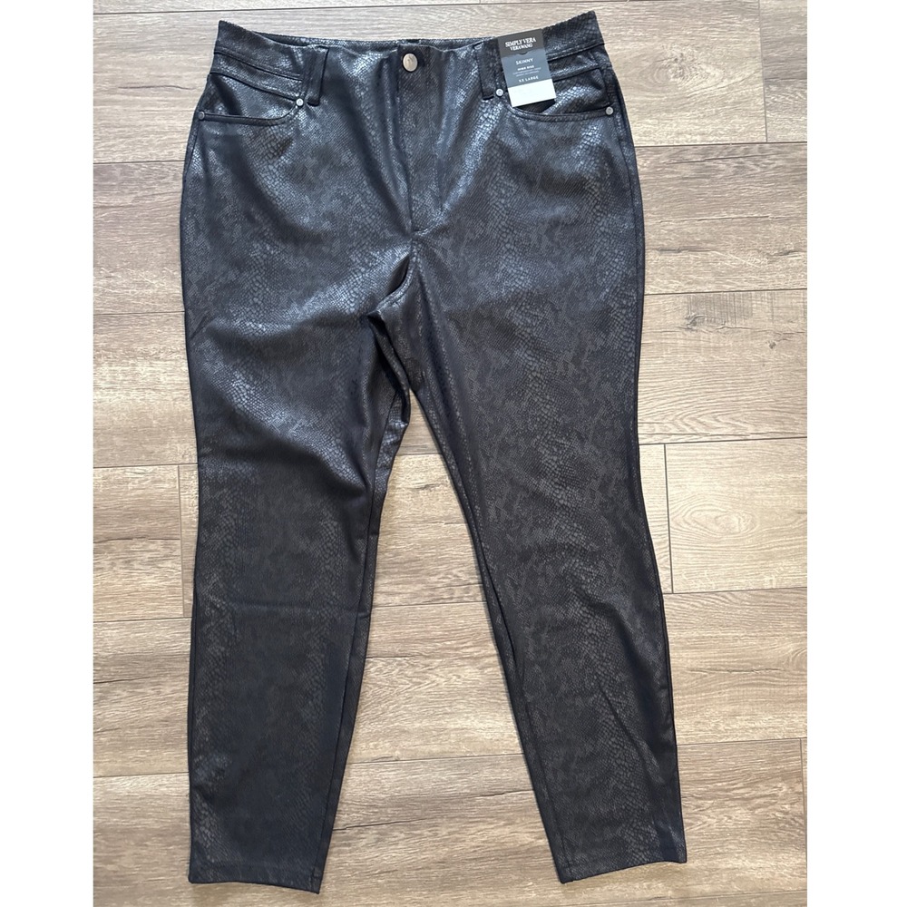 Simply Vera Vera Wang Snakeskin Skinny High Rise Pants XXL‎ NWT